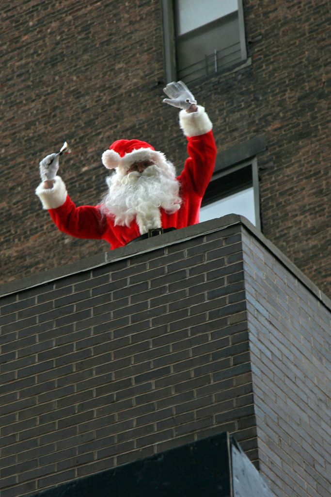 Santa trapped on roof!