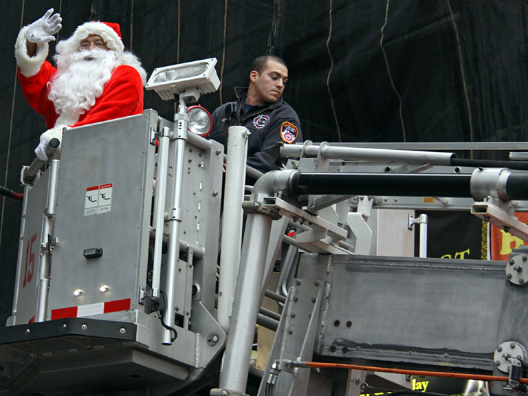 Santa being rescued at the Christmas Party