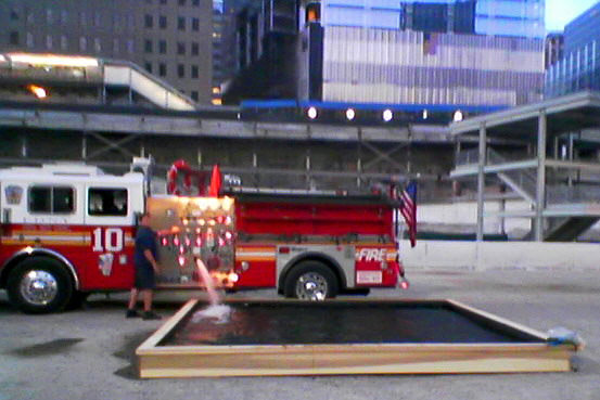 Engine 10 filling the reflecting pool for the 2005 anniversary of 9/11